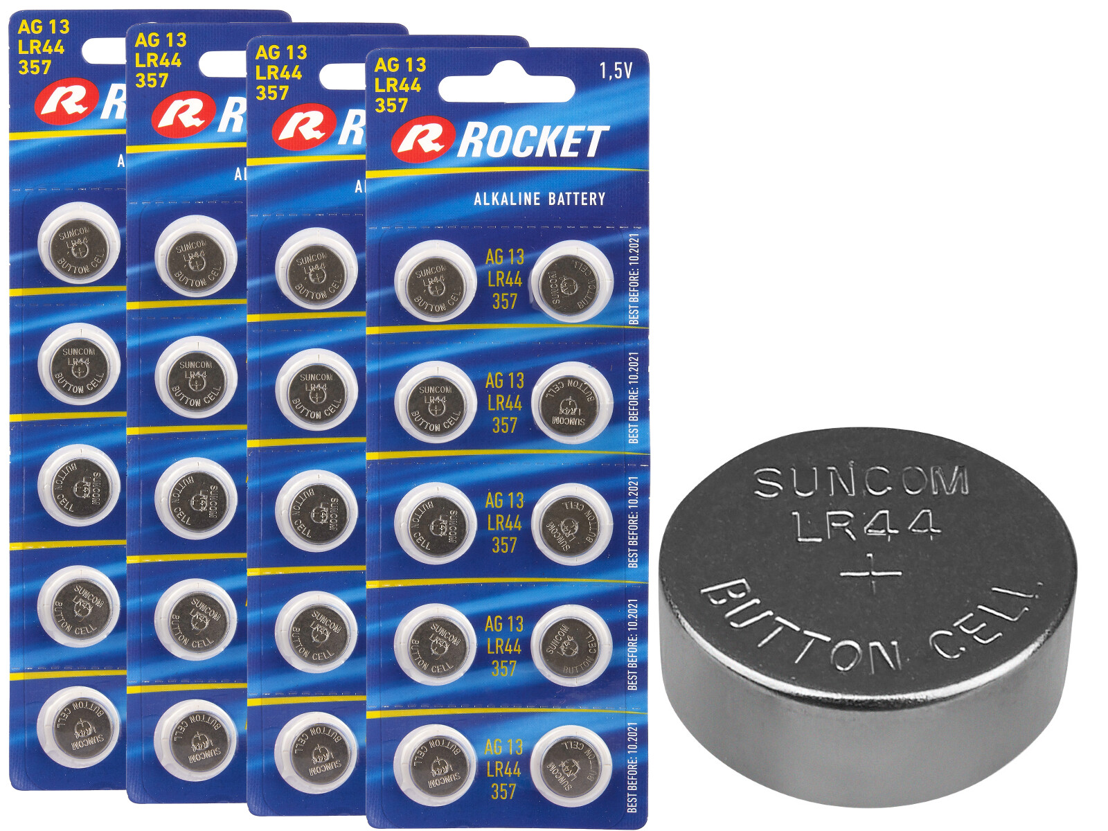 Thumbnail - 40x Knopfzelle Ag13-lr44-157-357-v13ga 1,5v Alkaline Uhrenbatterie Von