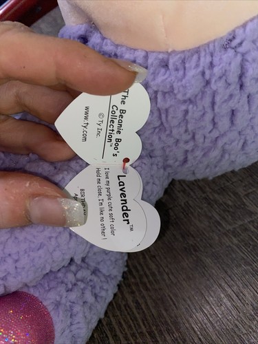 Ty Beanie Boos-LAVENDER THE EASTER LAMB 9" MEDIUM Glitter Eyes New MWMT's - Picture 4 of 5