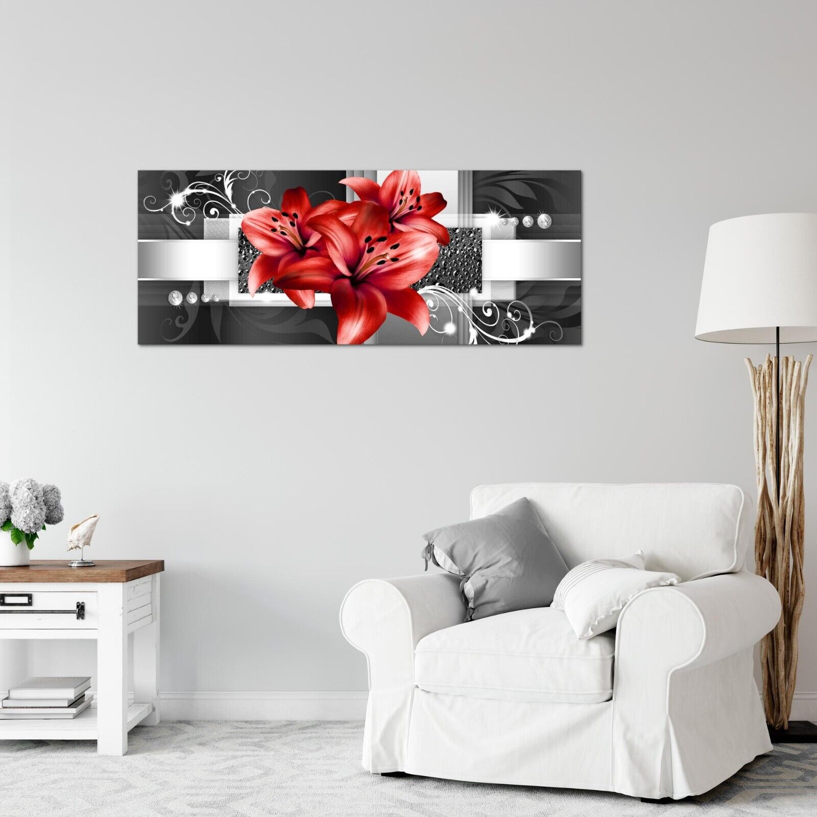 Wandbilder Wohnzimmer Blumen - Moderne Bilder Schlafzimmer 100x40 cm