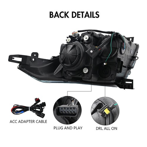 Pair Full LED Headlight Assembly For Cadillac SRX 2010-2016 Projector Front Lamp - Foto 5 di 17