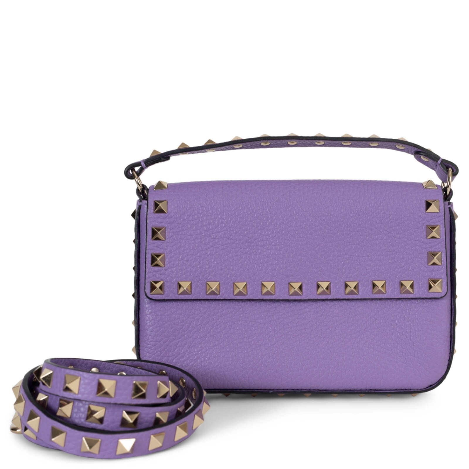 Valentino Glicine Purple Leather Rockstud Crossbody Bag 2023