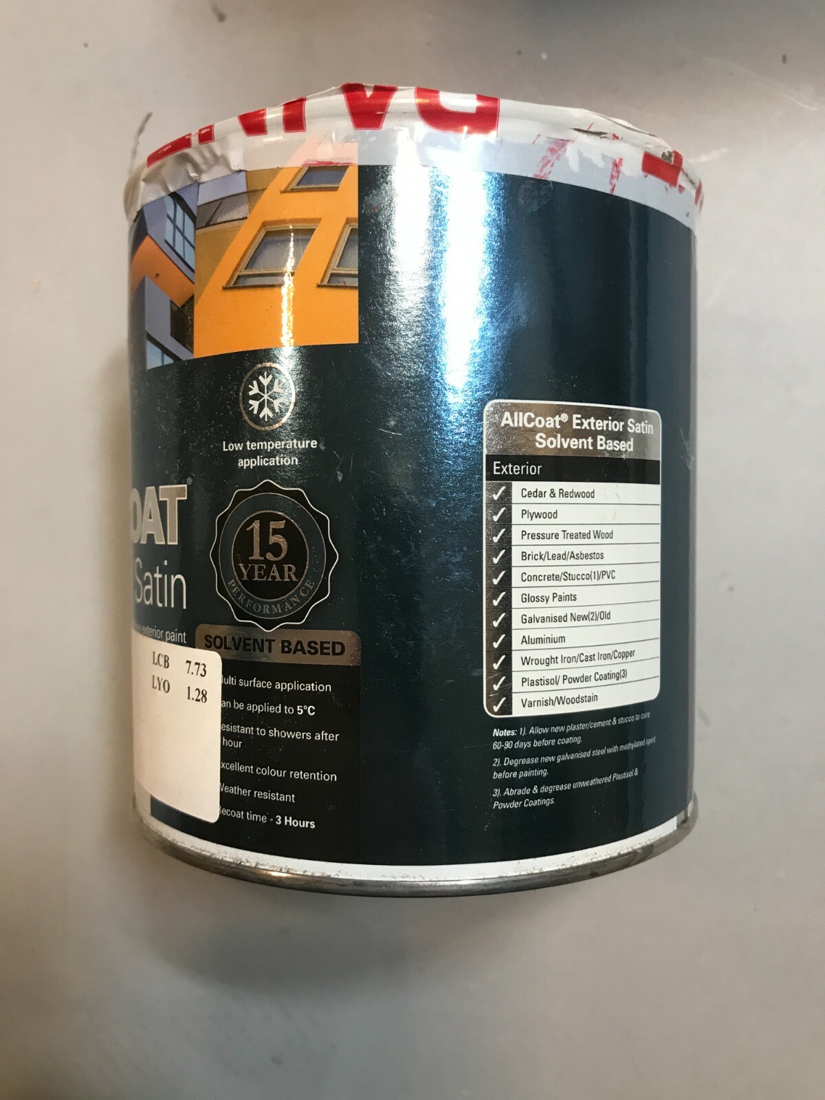 Zinsser Allcoat Exterior Satin White 1 Litre All Coat Primer Finish
