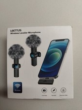 Leettus 2 PCS Lavalier Wireless Microphone For Apple w/ Lighting Connector