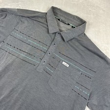 Travis Mathew Polo Shirt Men's XL Heather Gray Short Sleeve Lightweight Golf