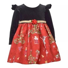 BONNIE JEAN BABY 18M Velvet Shantung Nutcracker Dress NWT