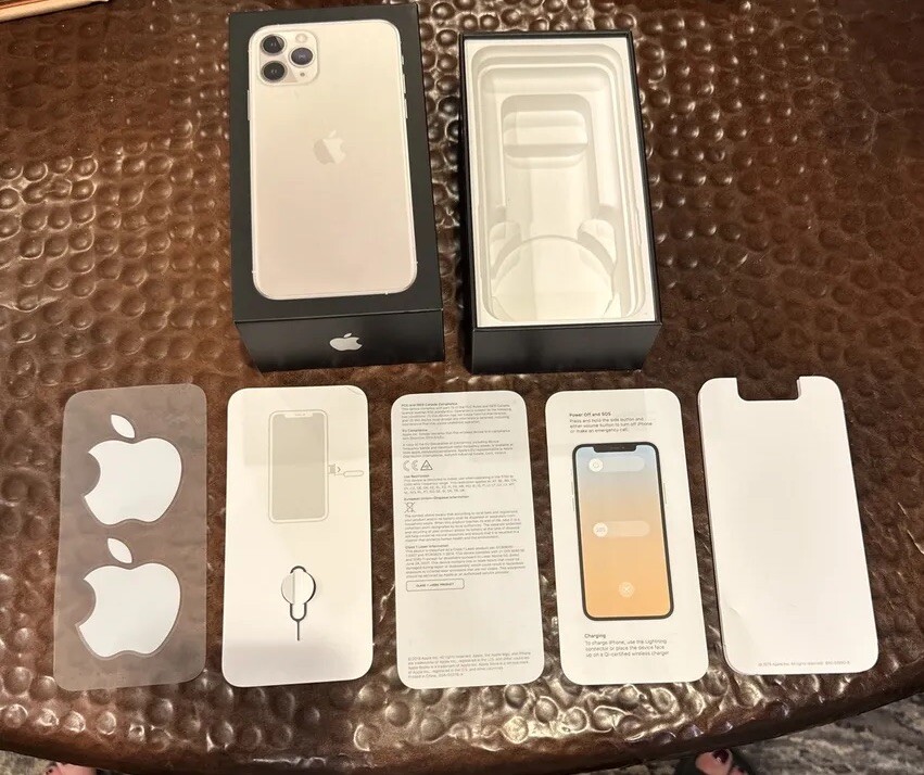 Apple iPhone 11 Pro Silver 256GB Box Only OEM Genuine Inserts | eBay