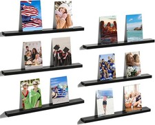 6 Pack Picture Ledge Shelf Black Wooden Floating Shelves 16.5" Inch Black