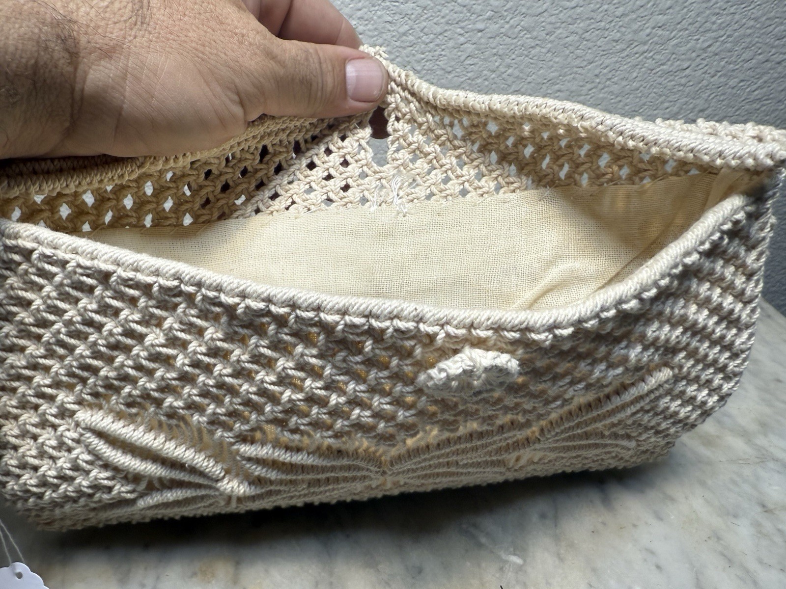 Vintage Macrame Hand Bag - image 3