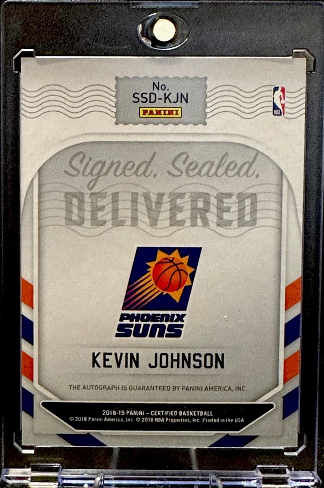 Kevin Johnson 2018-19 CERTIFICADO Firmado Sellado Entregado AUTO #SSD-KJN Suns Foto 3 de 4
