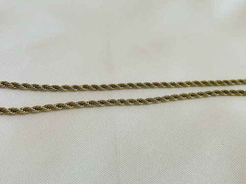 Collana vintage con catena placcata in oro giallo 14 carati, corda intrecciata 24" - Foto 3 di 5
