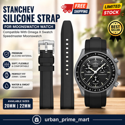 Stanchev MoonSwatch Strap Silicone Band Omega X Swatch Speedmaster 20mm 22mm