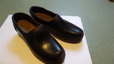 Vintage Leather Shoes With Wooden Soles Steel Tips Heels Clogs Galoshes Mens