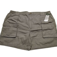 Redhead Men's Cargo Shorts Size 48 Olive Green Elastic Waist Pockets NEW
