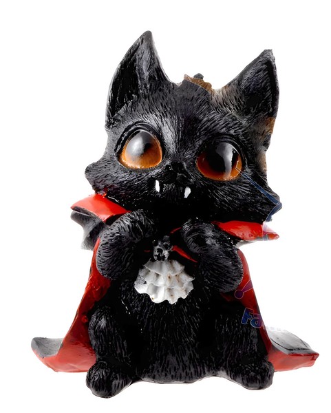 Niedliche Vampirkatze &Quot;;Catula&Quot;; Mit Vampirumhang Als Halloween-image