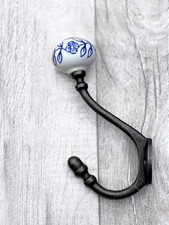 Unique Coat Hook With Acorn Patterned Ceramic Top Clothes Hooks Door / Bathroom