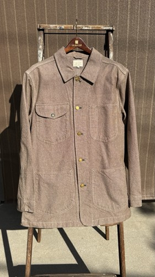 #ad Wythe Heavyweight Pinpoint Canvas Barn Jacket Brown $150.00