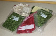 LOT OF ECCLESIASTICAL SILK FABRIC REMNANTS SEE DESCRIPTION FOR DETAIL