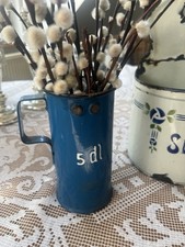 Alter Messbecher Emaille 5 dl Blau Antik