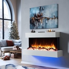 Wall Mounted Electric Fire with Log & Crystal Fuel – Endeavour Fires Runswick