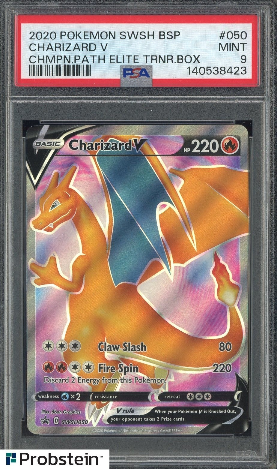 2020 Pokemon SWSH BSP Champions Path ETB #050 Charizard V PSA 9 MINT