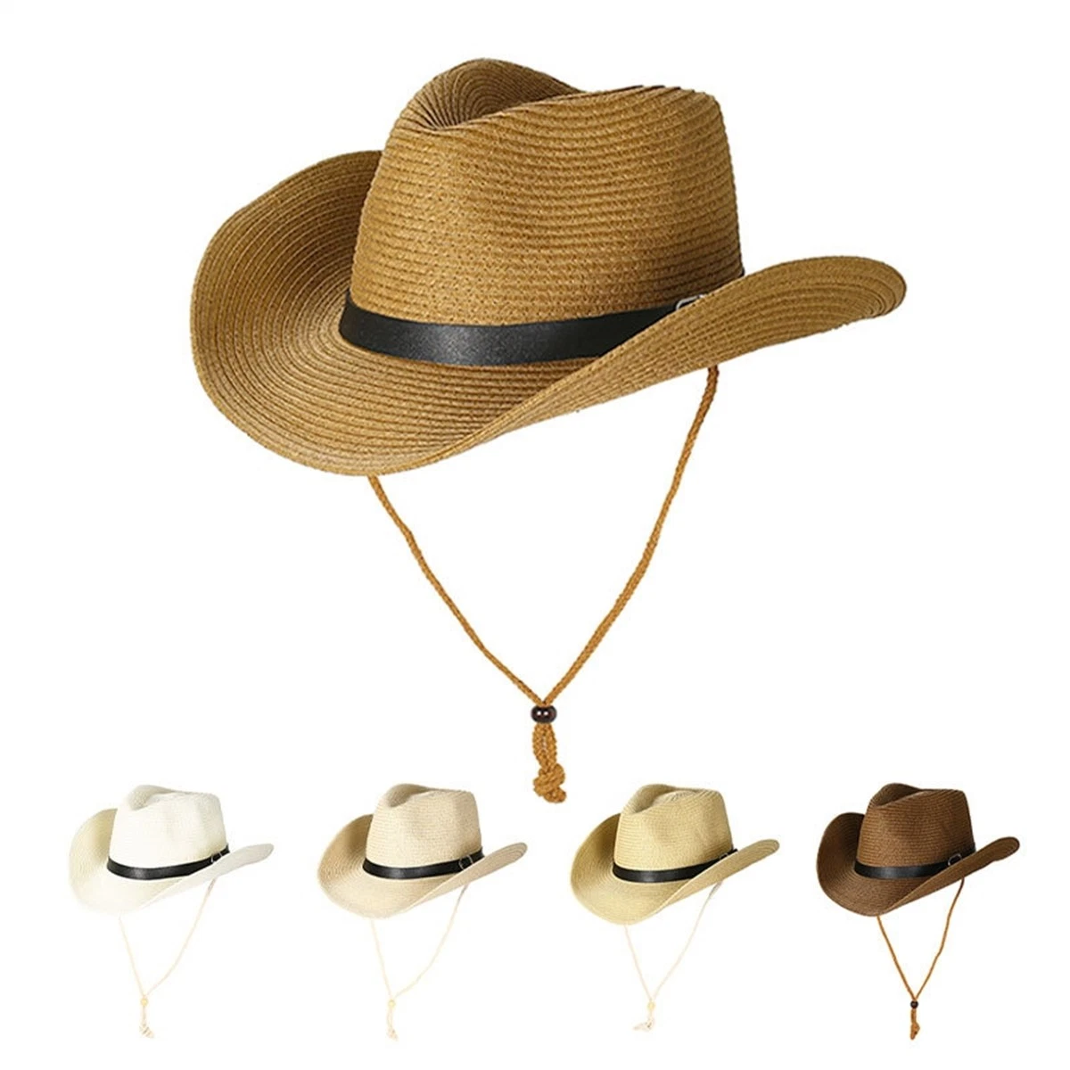 Breathable Sun Hat UV Protection Western Cowboy Hat Summer Beach Cap Men Women