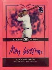 2015 Leaf Ultimate Draft Max Guzman Perfect Game Clear Auto Blue /25 #BA-MG1
