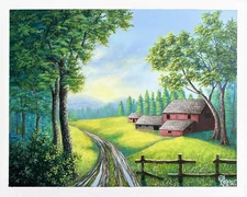 Original Landscape Scenery Painting Canvas Wall Decor Picture Artwork 16”/20”