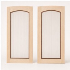 Arched Fluted Maple Cabinet Door Pair Custom Handmade USA