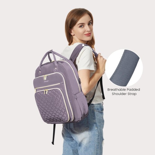 LOVEVOOK Laptop Backpack for Women Water Resistant Travel Work Backpacks Purs... - Picture 5 of 8