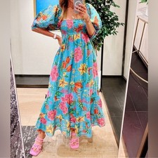 Farm Rio Toucans Garden Midi Dress Size Small NWT