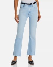 Mother Women's Blue The Hustler High-Rise Ankle Fray Jeans Pants Size 25