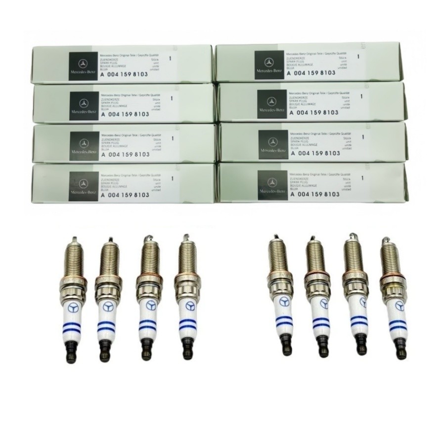 Set of 8 A0041598103 ZR6SII3320 Double Iridium Spark Plugs For Mercedes Benz