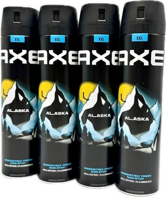4x AXE Alaska XXL Deodorant Bodyspray   Irresistibly Fresh Non-Stop   4er-Pack