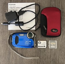 FUJI FinePix XP60 Water Proof 16MP Digital Camera Battery Charger SD Blue Works