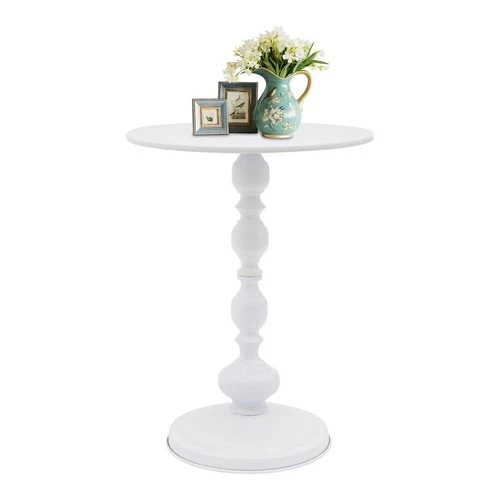 White End Side Table Round Side Table for Living Room Floor Standing Coffe Table - Image 4 of 4