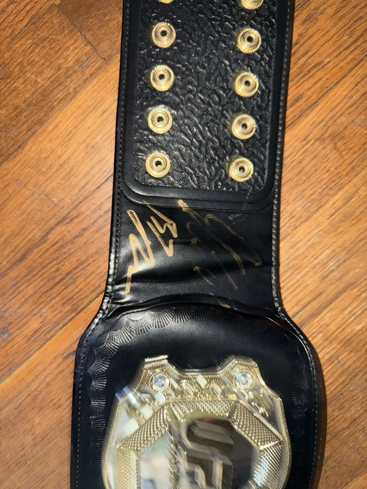 UFC Championship Replica Belt Black and Gold W/ Autographs - Image 3 of 4
