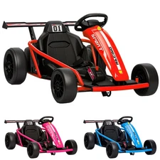 Qaba 24V 8.1 MPH Electric Drift Kart for Kids with Dual Motors