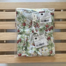 NIB Kate Quinn 2T Cotton Flutter Sleeve Bubble Mini Strawberry Vine Limited