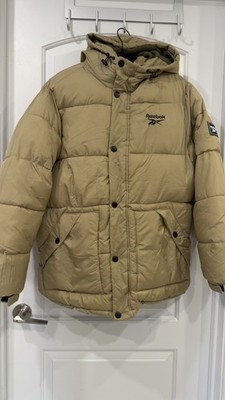 Reebok Insulated Hooded Puffer Jacket Large Long Sleeves Zip Pockets Green / Men
