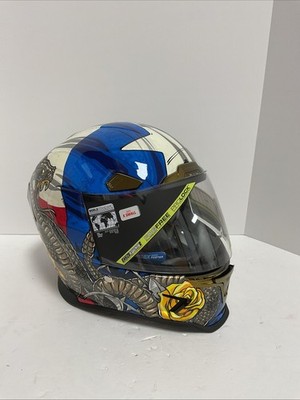 Icon Airframe Pro Tejas Libre Helmet Blue/White/Gold - XS | eBay