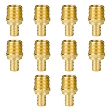 Pex Fittings 1/2 Inch, 10-Pack 1/2" Pex Male Adapter, 1/2" NPT to 1/2" PEX, N...
