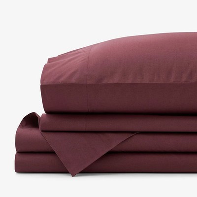 The Company Store Classic Cool Cotton Percale Bed Sheet Set Solid 100% Cotton