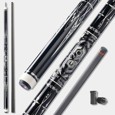 58" Carbon Fiber Pool Cue Stick  Low Deflection, 11.8mm Tip, Stainless Steel Jo