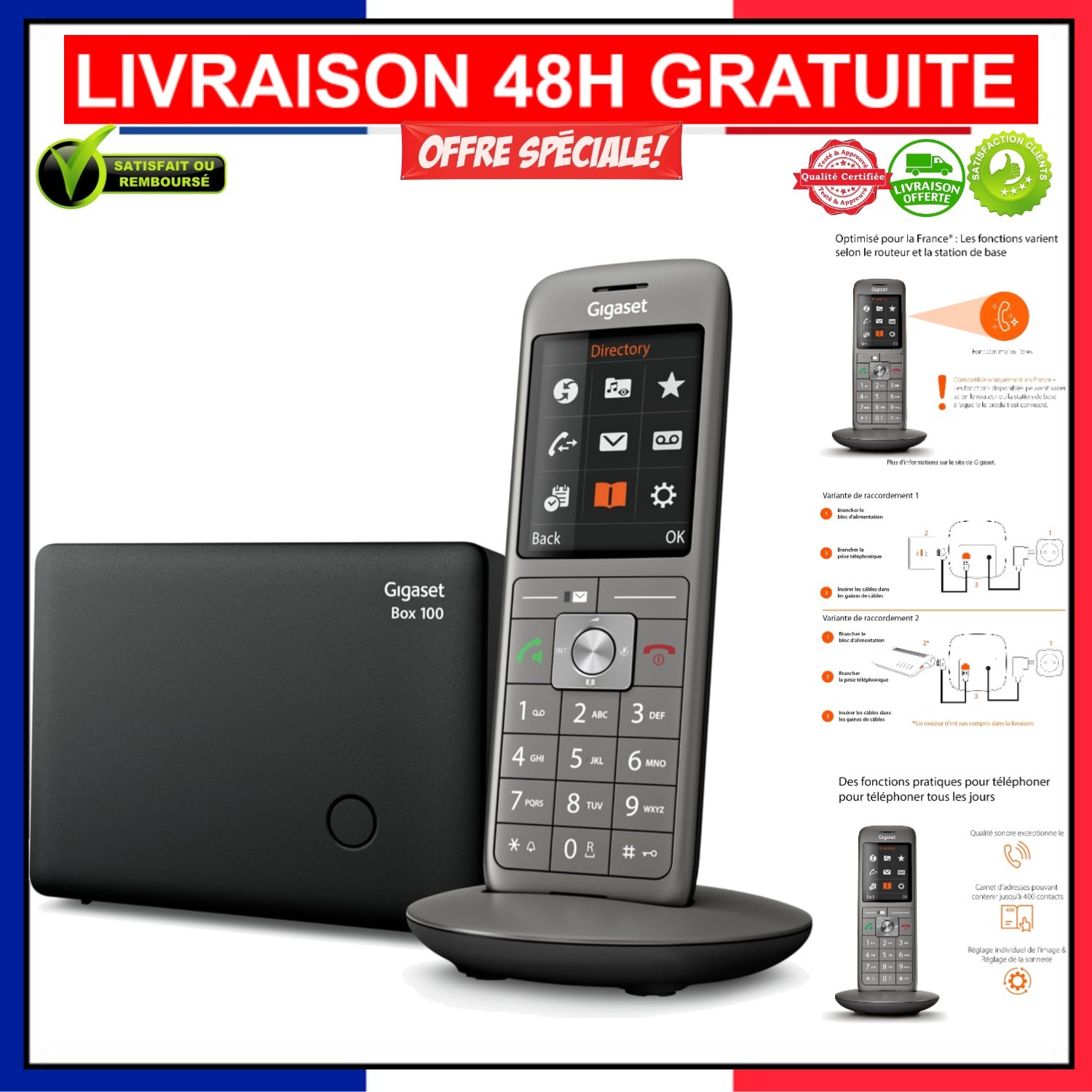 Téléphone DECT Gigaset CL660 au son HDSP et grand répertoire pour simplifier vos appels