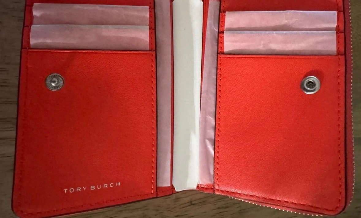 Tory Burch Fleming Bi - Fold Wallet Sour Cherry New NWT thumbnail 2