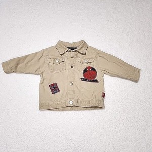 Vintage 2004 Spiderman Movie 2 Toddler 18 Months Corduroy Collar Coat Tan Jacket