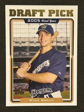 2005 Topps Update #UH313 Ryan Braun Draft Pick Pre-RC Milwaukee Brewers