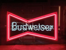 Original Budweiser Neon Sign / Bud Beer Vintage Bar Wall Signs / Alcohol Party
