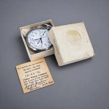 Raro orologio da tasca cronografo Clebar Heuer Leonidas 52mm "Fullset"