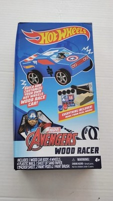 New Hot Wheels Marvel Avengers Wood Racer Car Build And Customize Toy ...
